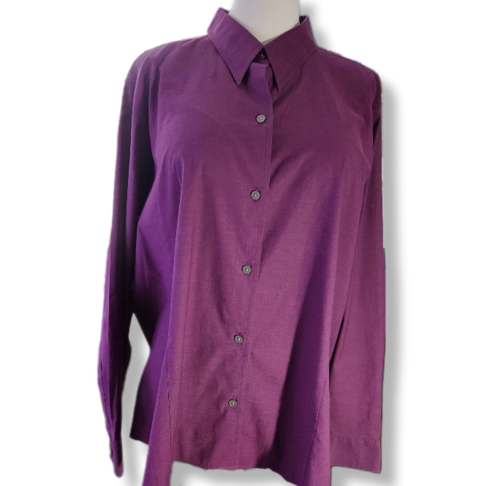 Eddie Bauer Purple Button-Down Shirt